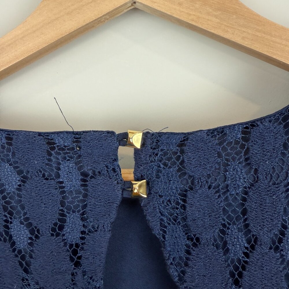 Womens Large Xhilaration Lace Dress in Navy Blue - Picture 6 of 8